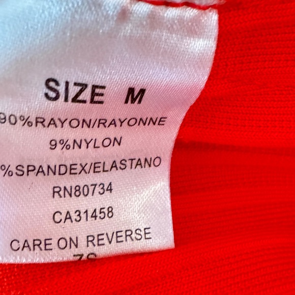 Red Long sleeve Bandage Dress! The fit is incredible! Size Medium. - Picture 8 of 9